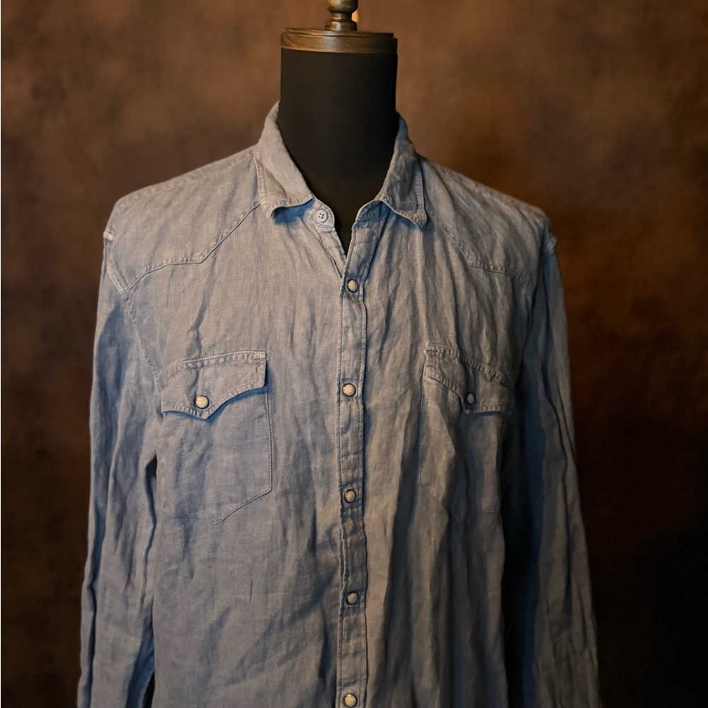 Lucky Brand Light Blue Casual Button-Down Shirt